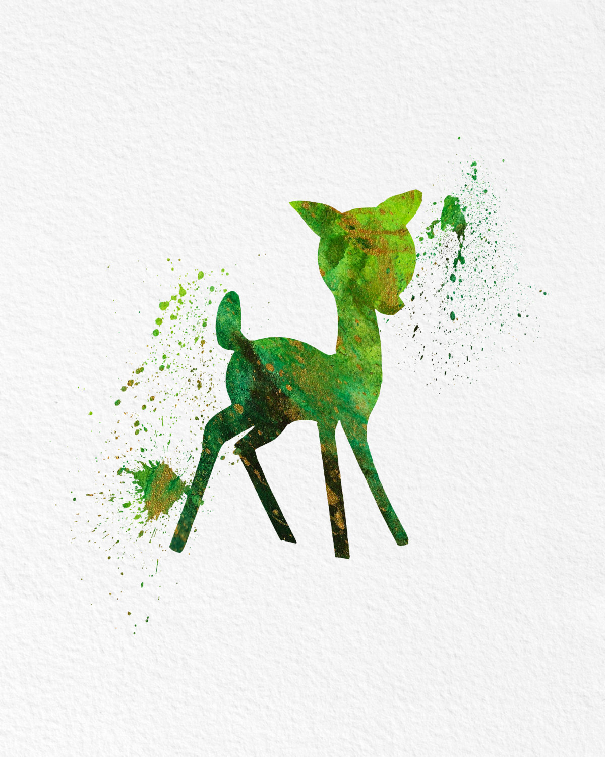 1200x1500 Watercolor Art Baby Deer Gift Modern 8x10 Wall Art Decor Cute