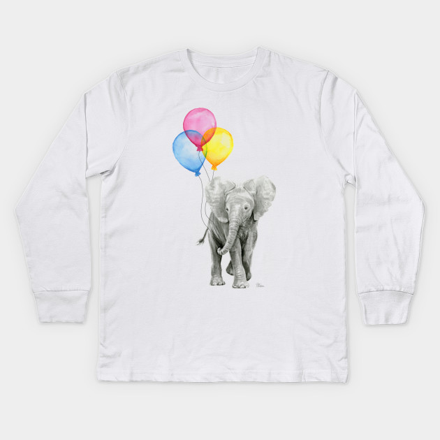 630x630 Baby Elephant Watercolor With Balloons