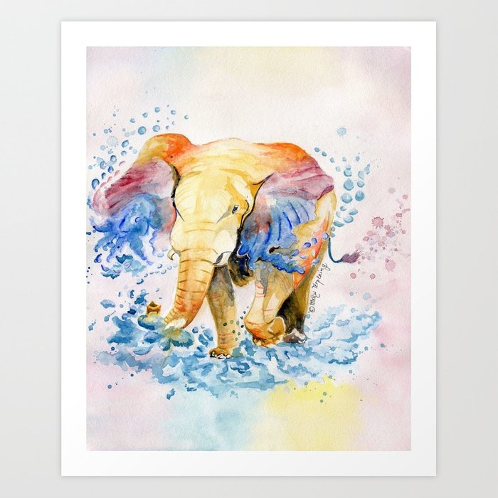 700x700 Baby Elephant Watercolor Art Print By Mellyterpening Society6