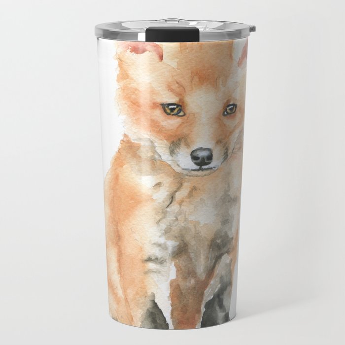 700x700 Baby Fox Watercolor Painting