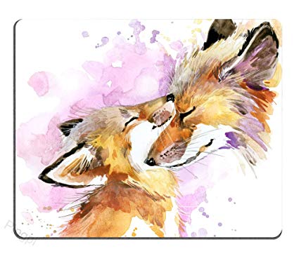 425x375 Pingpi Portable Mouse Pad Custom, Watercolor Fox And