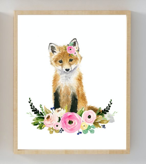 Baby Fox Watercolor at GetDrawings | Free download