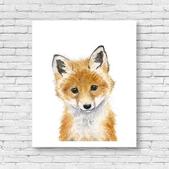 Baby Fox Watercolor at GetDrawings | Free download