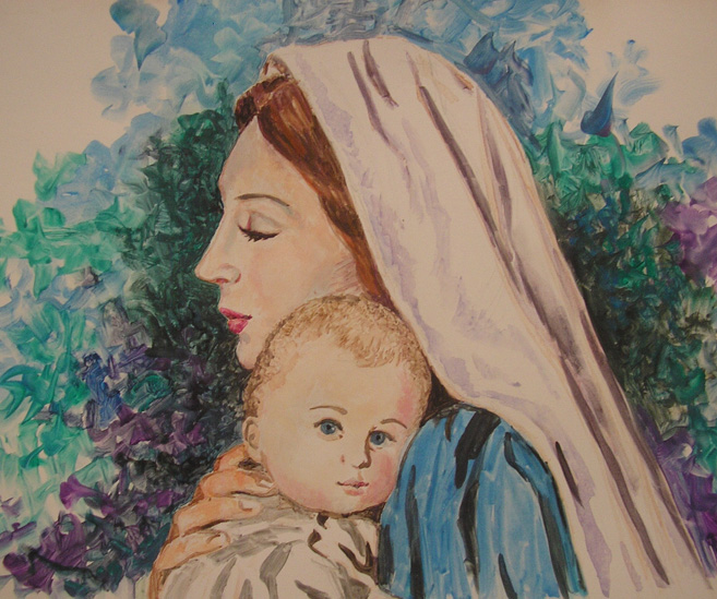 657x549 Painting Mary And Baby Jesus A. G. Rufus