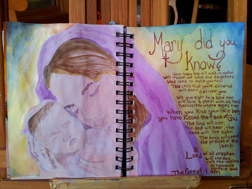 1000x750 Watercolor Of Mary Holding Baby Jesus And My Thoughts On Newtown