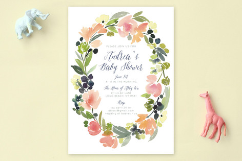472x315 Watercolor Wreath Baby Shower Invitations By Yao C... Minted
