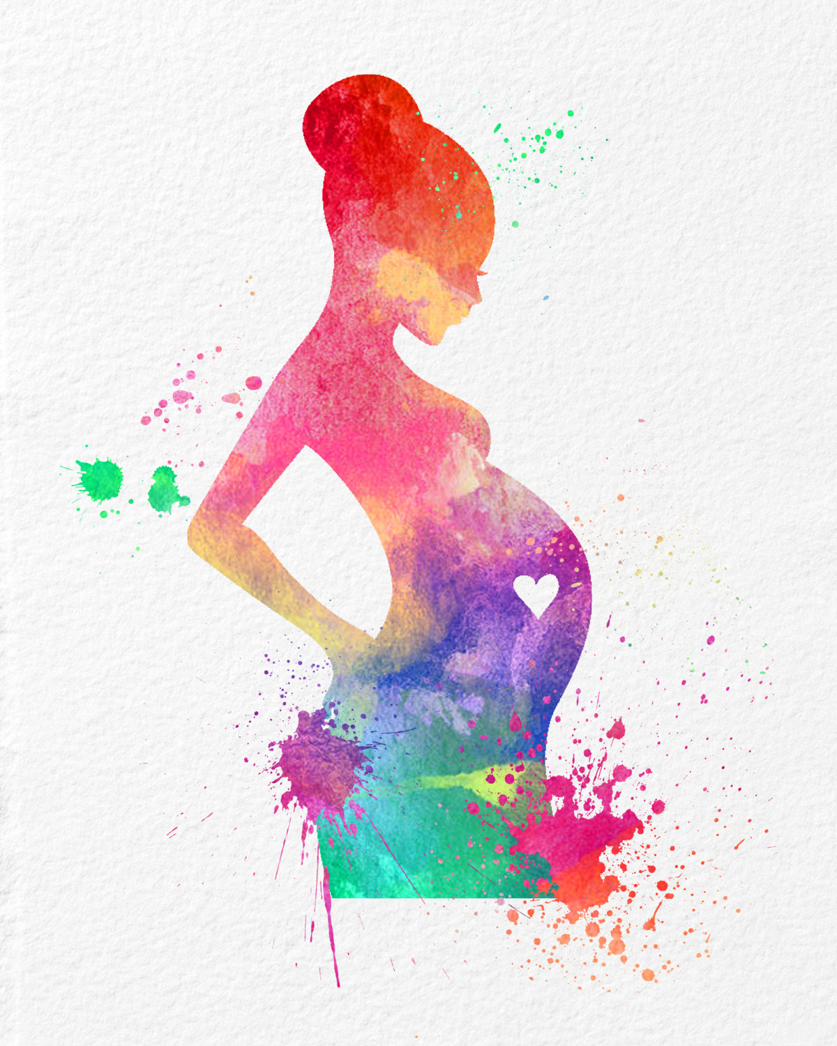 1200x1500 Watercolor Art Expectant Mother Baby Shower Gift Modern 8x10 Wall