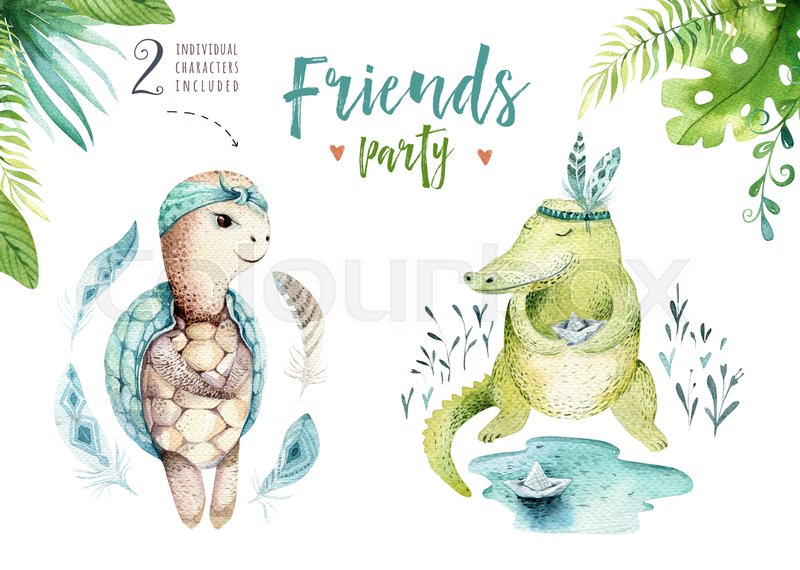 800x570 Baby Animals Nursery Isolated Illustration For Children