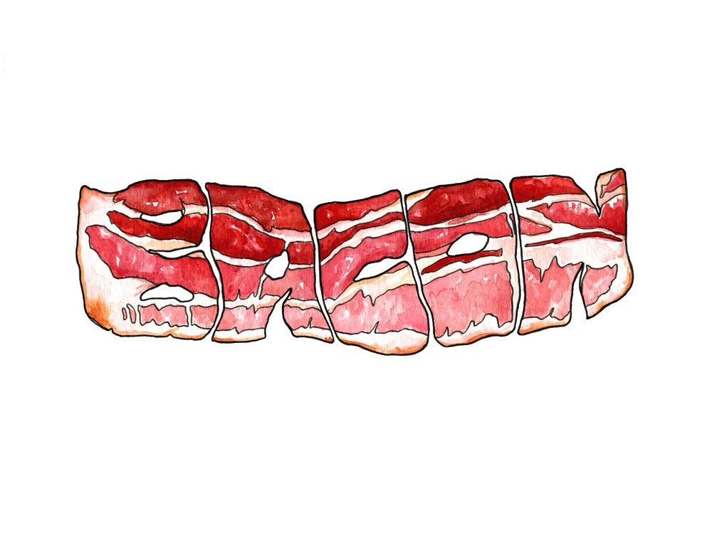 1000x773 Bacon Watercolor I Did A While Back. Pics