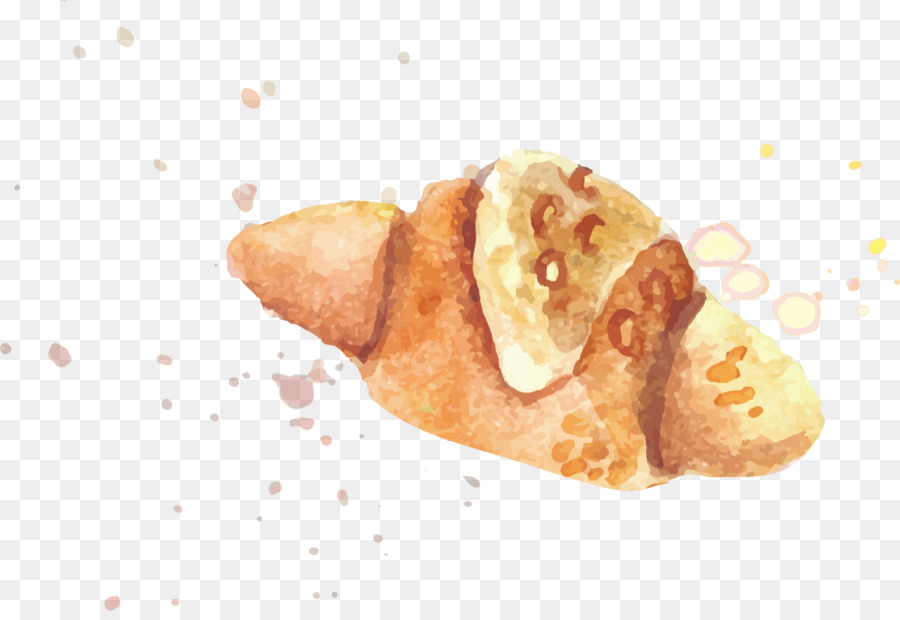 900x620 U5e78u798fbreakfast Croissant Bacon Watercolor Painting