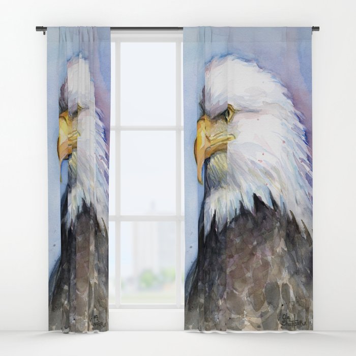 700x700 Bald Eagle Watercolor Bird Wildlife Animals Window Curtains By