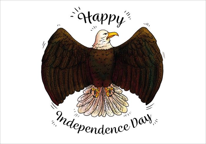 700x490 Watercolor Bald Eagle Independence Day Vector