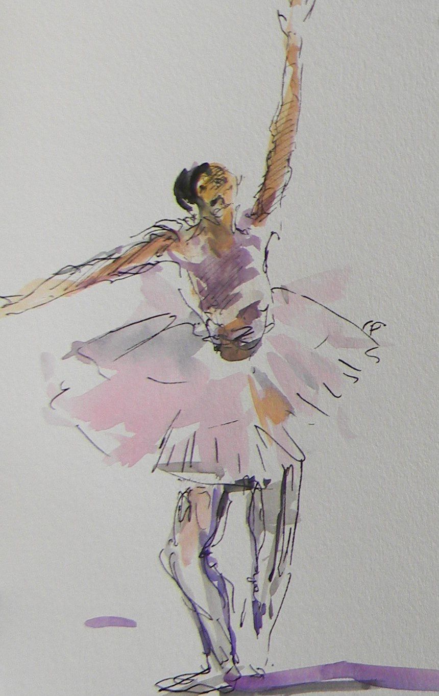 860x1363 Jose Trujillo Impressionism Watercolor Painting Ballerina Ballet