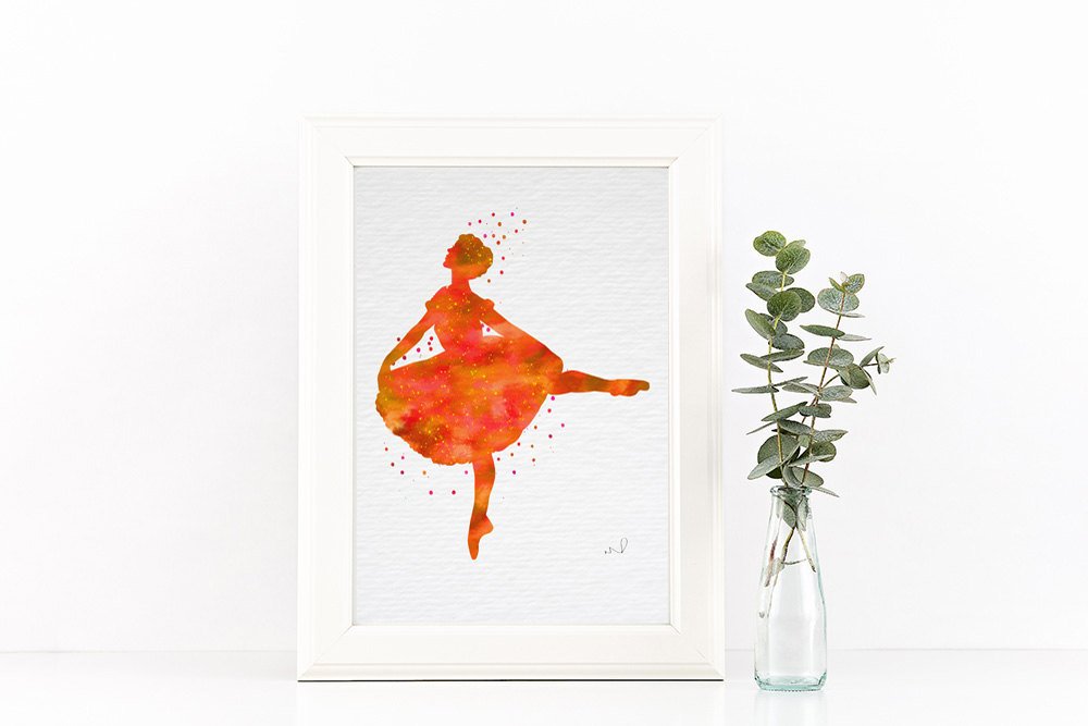 1000x667 Ballerina Painting Ballet Dancer Watercolor Painting, Wall Decor