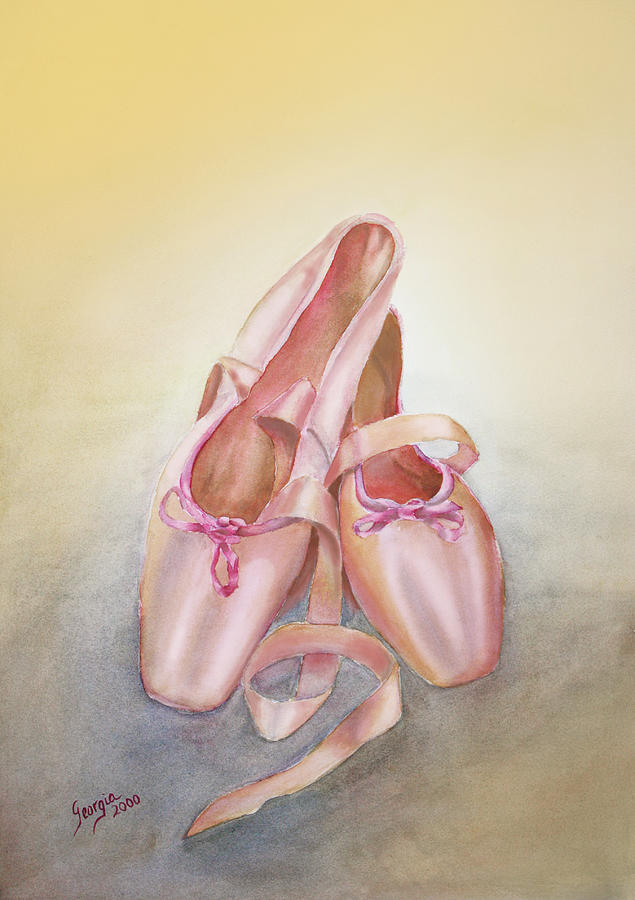 635x900 Ballet Shoes Painting By Georgia Pistolis