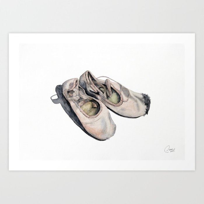 700x700 Ballet Shoes In Watercolor Art Print By Pattimc Society6