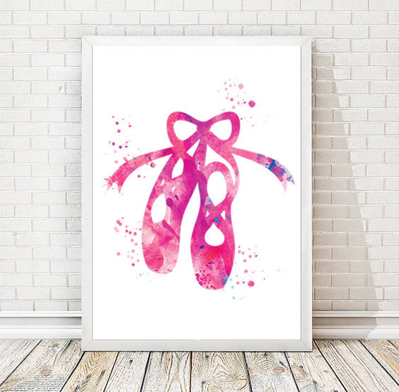 564x554 Dance Print Dancer Watercolor Ballerina Art Ballet Shoes