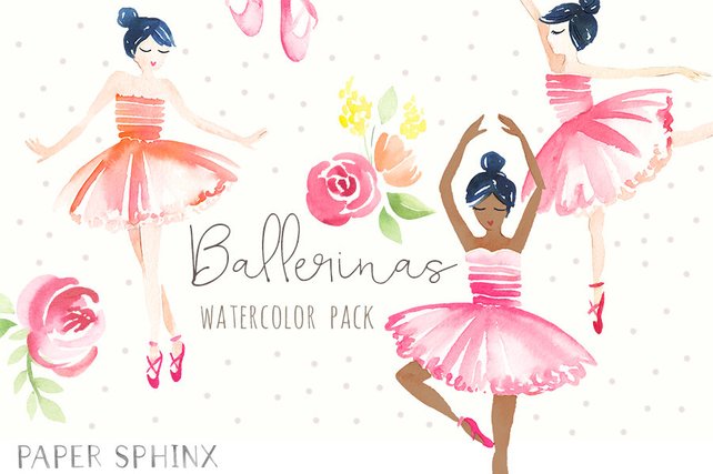 642x427 Watercolor Ballerina Clipart Dance And Ballet Shoes Clip Art Etsy