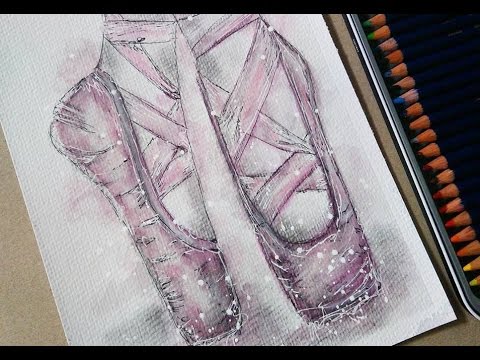 480x360 Watercolor Ballet Shoes Illustration