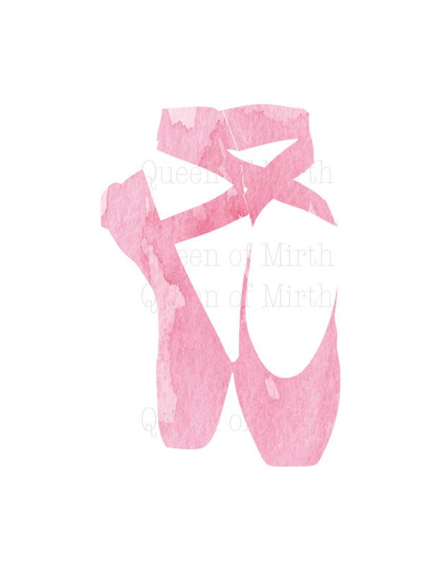 642x831 Watercolor Ballet Shoes Png Clip Art Pink Dance Dancer Etsy
