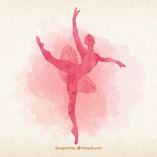 626x626 Watercolor Ballet Dancer Silhoutte Vector Free Download