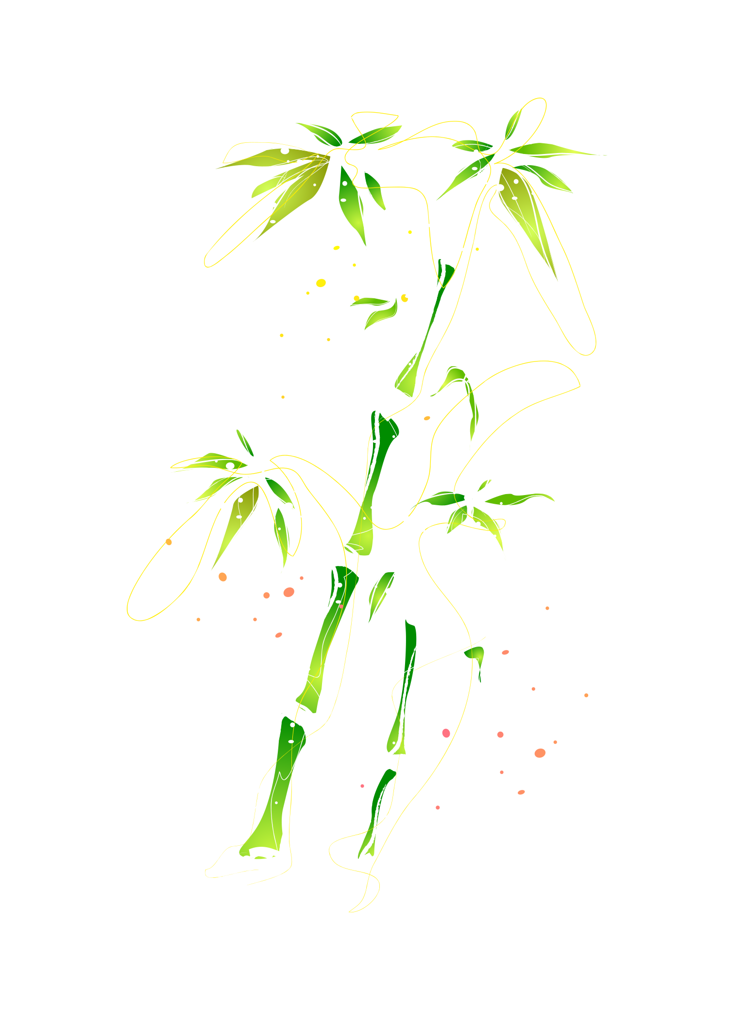 1538x2079 Bamboo Watercolor Painting Clip Art