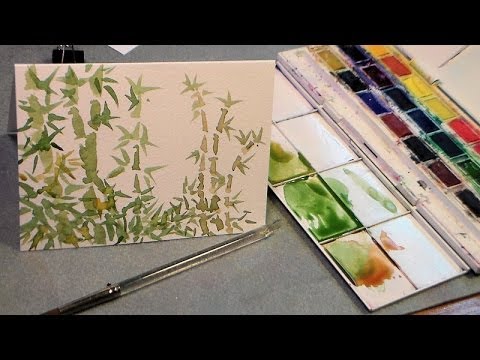 480x360 Watercolor Bamboo Tutorial