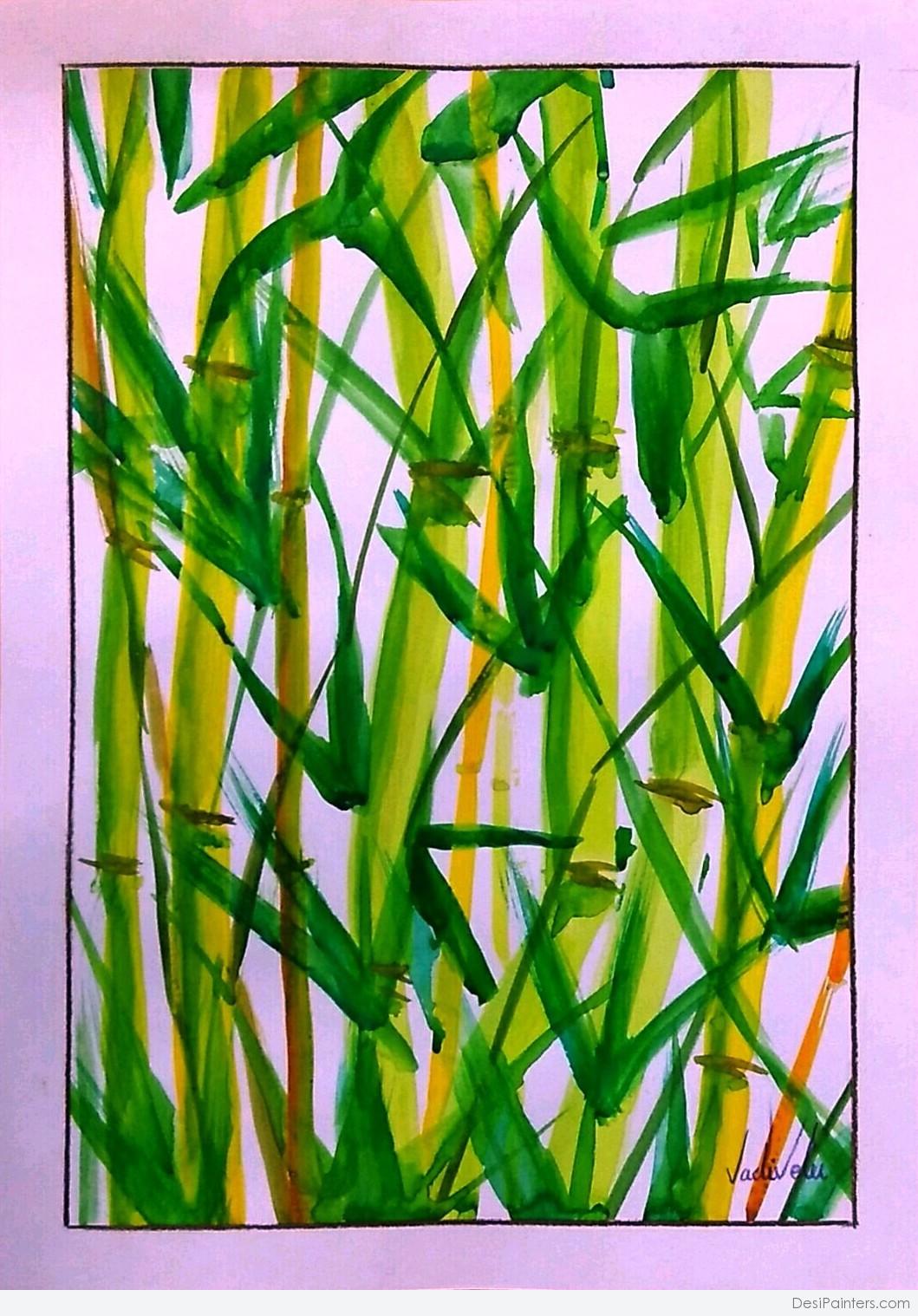 1059x1518 Watercolor Painting Of Bamboo Tree