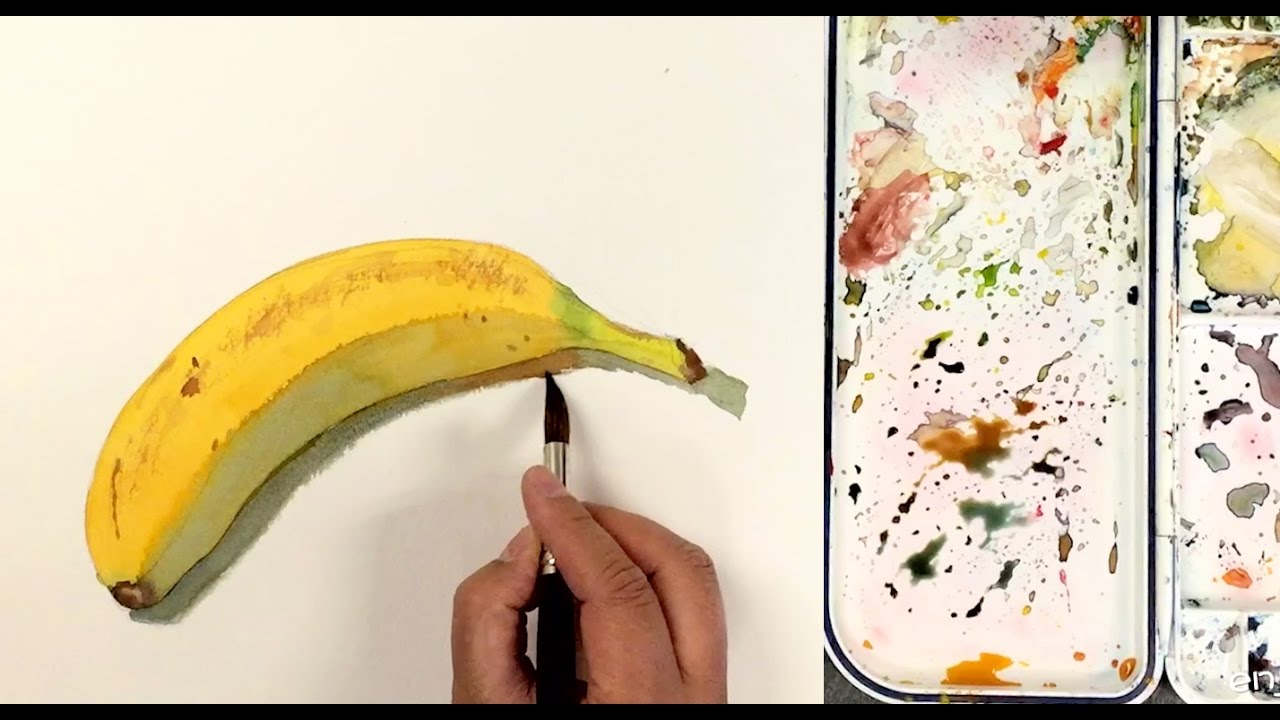 1280x720 How To Paint A Banana In Watercolor In Simple Steps