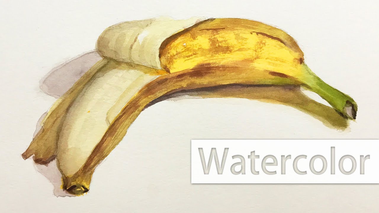 1280x720 Watercolor Painting Of A Banana