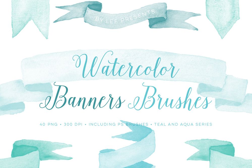 1000x666 Photoshop Brushes Watercolor Banner Wit Design Bundles
