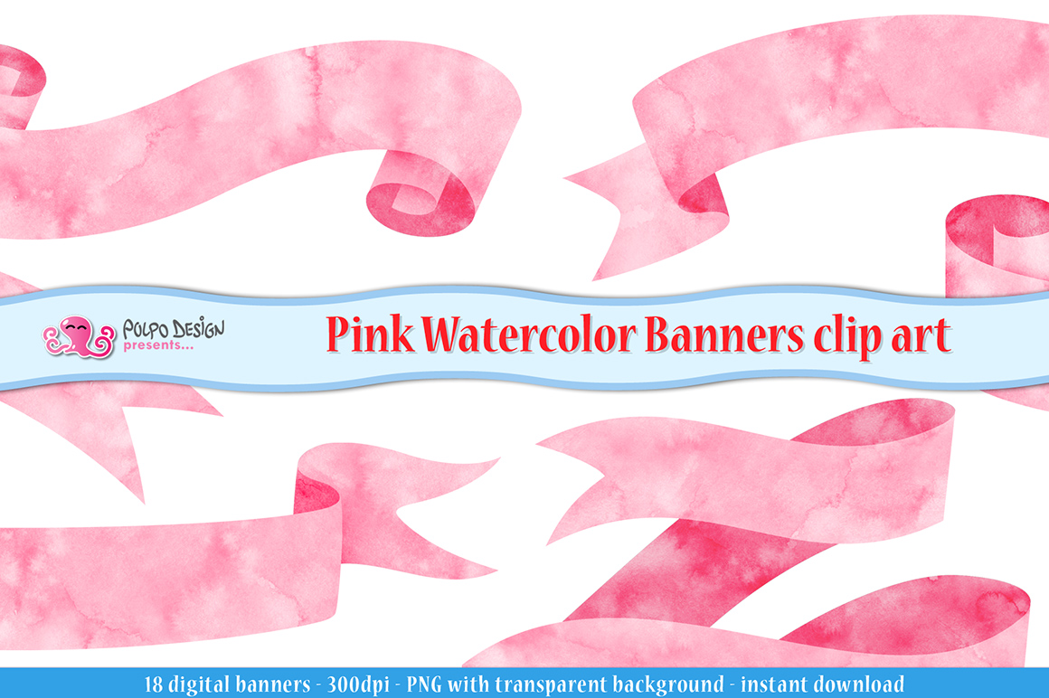 1160x772 Pink Watercolor Banner Clip Art