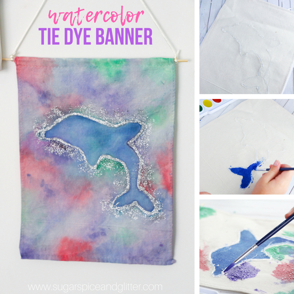 600x600 Watercolor Dolphin Banner For Kids (With Video) Sugar, Spice