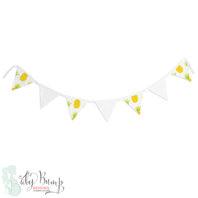 800x800 Watercolor Pineapple Nursery Fabric Pennant Banner