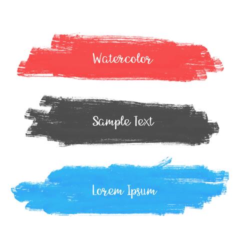 490x490 Set Of Three Watercolor Stroke Banner Design