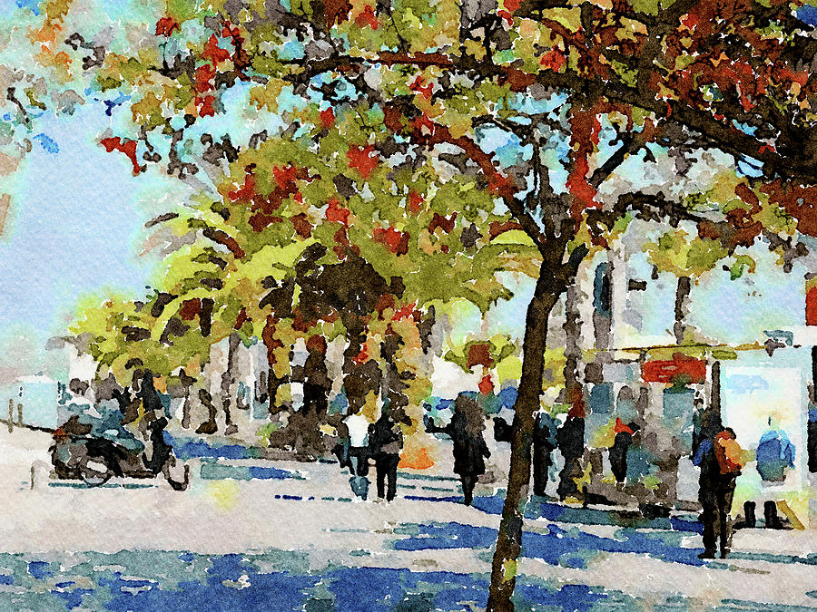 900x675 Barcelona Watercolor Streets 8 Digital Art By Yury Malkov