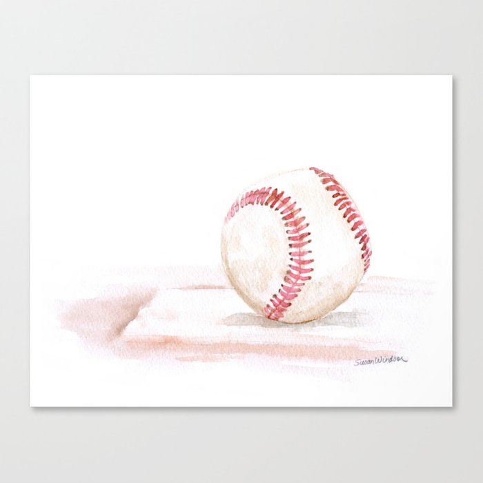 700x700 Baseball Watercolor Canvas Print By Susanwindsor Society6