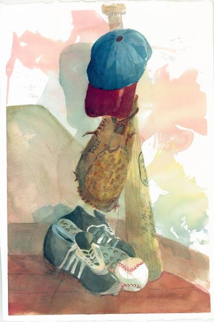 432x650 Stunning Baseball Watercolor Painting Reproductions For Sale On