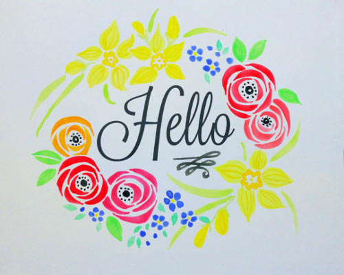 500x400 Simple Watercolor Flowers