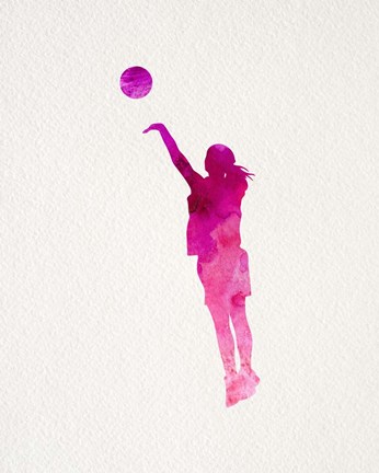 346x432 Basketball Girl Watercolor Silhouette Part Iv Fine Art Print By