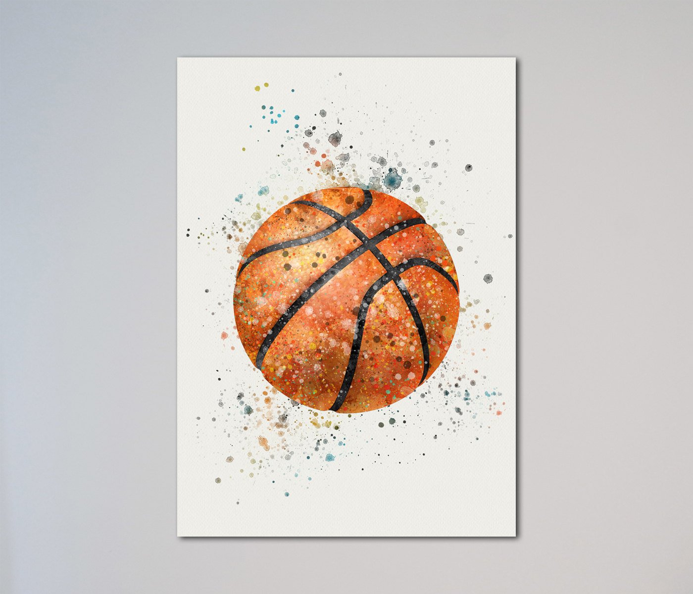 1400x1200 Basketball Watercolor Art Print Basket Ball Sport Poster Etsy