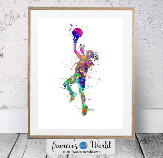 570x554 Girl Basketball Printable Watercolor, Woman Basketball Player