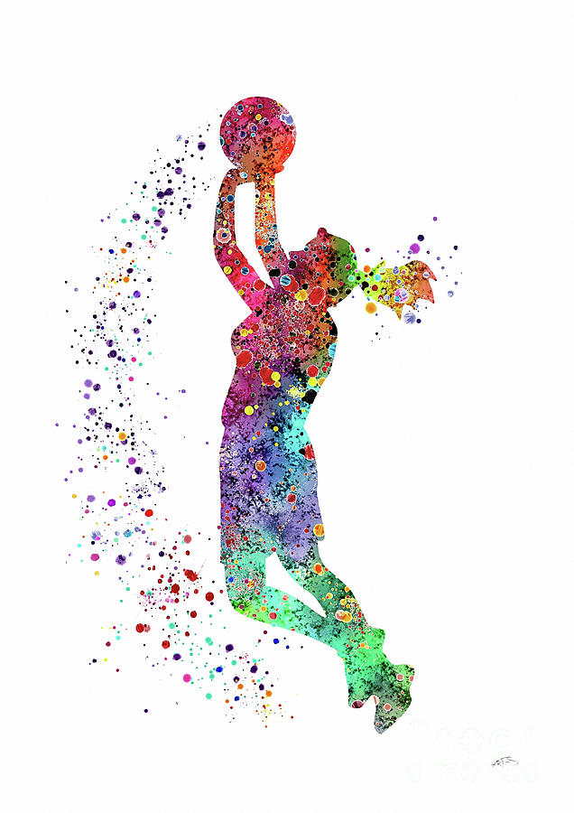 636x900 Basketball Girl Player Sports Art Print Digital Art By Svetla Tancheva