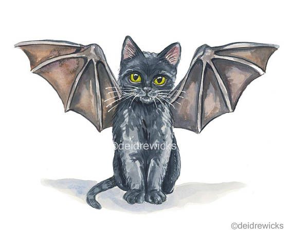 570x456 Black Cat Watercolour Painting