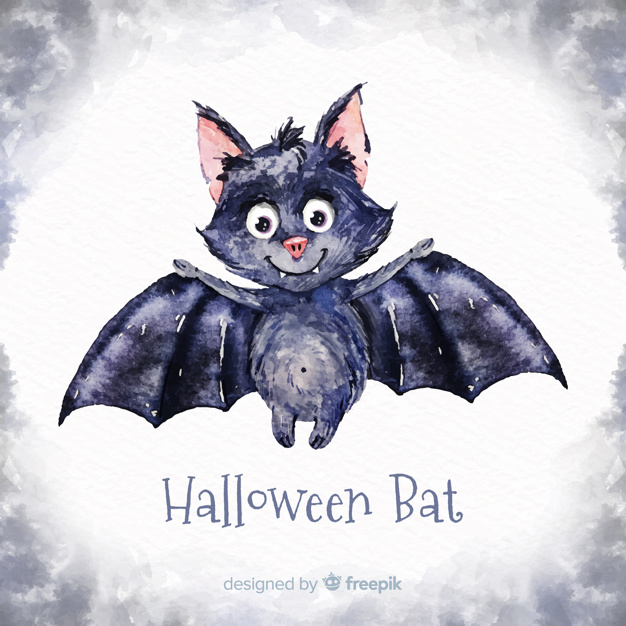 626x626 Lovely Watercolor Halloween Bat Vector Free Download