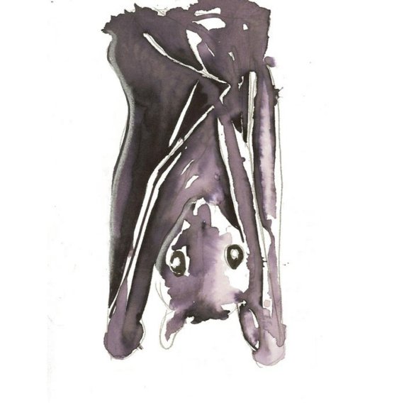 570x568 Awww! My Favorite Bat Watercolor I Sold Looong Ago!
