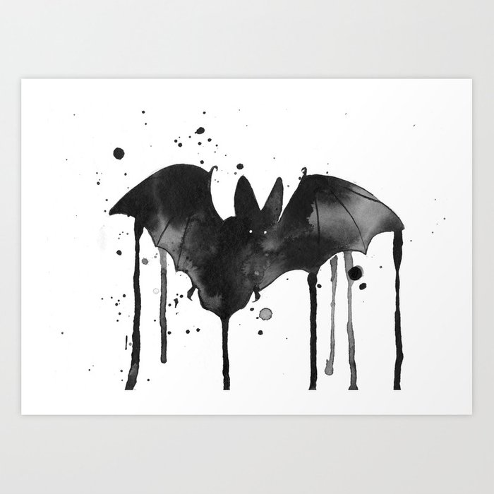 700x700 Bat Watercolor Art Print By Aspiredestroy Society6