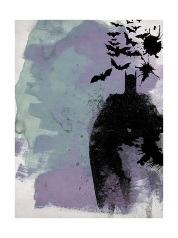 366x488 Batman Watercolor Poster By Anna Malkin