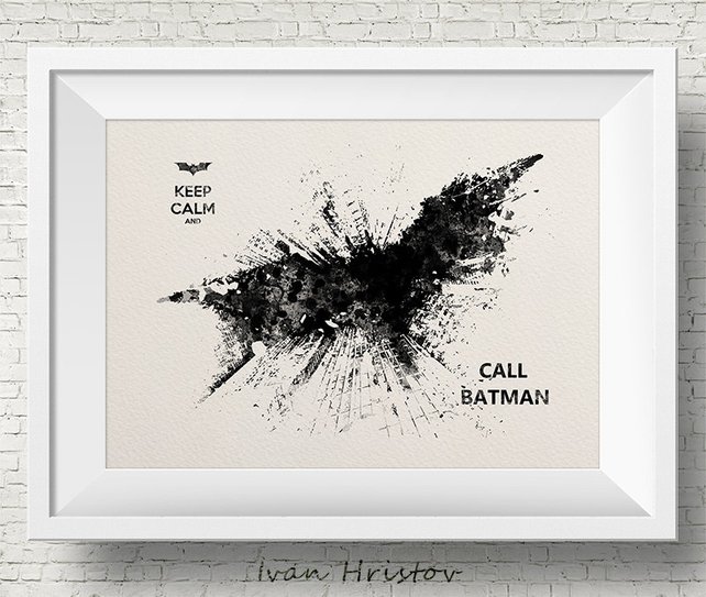 642x543 Keep Calm And Call Batman Abstract Batman Logo Watercolor Etsy