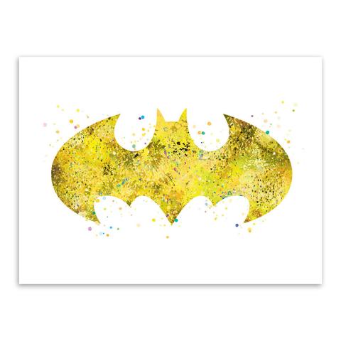 480x480 Original Watercolor Batman Logo Movie Anime Art Print Poster